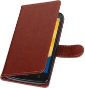 Wicked Narwal | Motorola Moto C Plus Portemonnee hoesje booktype wallet case Bruin