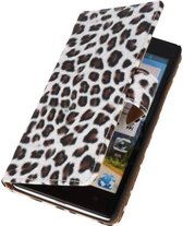 Wicked Narwal | Panter print  bookstyle / book case/ wallet case Hoes voor Huawei Huawei Ascend G700 Bruin