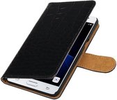 Wicked Narwal | Croco bookstyle / book case/ wallet case Hoes voor Samsung Galaxy J3 Pro Zwart