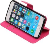Wicked Narwal | Cross Pattern TPU bookstyle / book case/ wallet case voor iPhone 6/6s Roze
