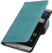 Wicked Narwal | Snake bookstyle / book case/ wallet case Hoes voor Huawei Mate S Turquoise