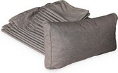 Complete set kussenhoezen voor Venezia loungeset, polyester - grijs gemëleerd