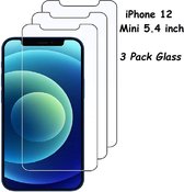 iPhone 12 Mini Screenprotector 3 Stuks - Glazen / tempered glass