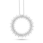 Velini Jewels-P2070W-925 zilver- Hanger+Ketting-gerodineerd gezet met Cubic Zirkonia- 45cm+5cm verlengstuk