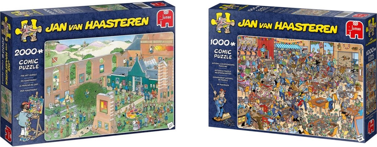 Jan van Haasteren - Puzzelset - NK Puzzelen 1000 stukjes & De