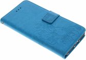 Klavertje Bloemen Booktype iPhone 8 Plus / 7 Plus hoesje - Turquoise
