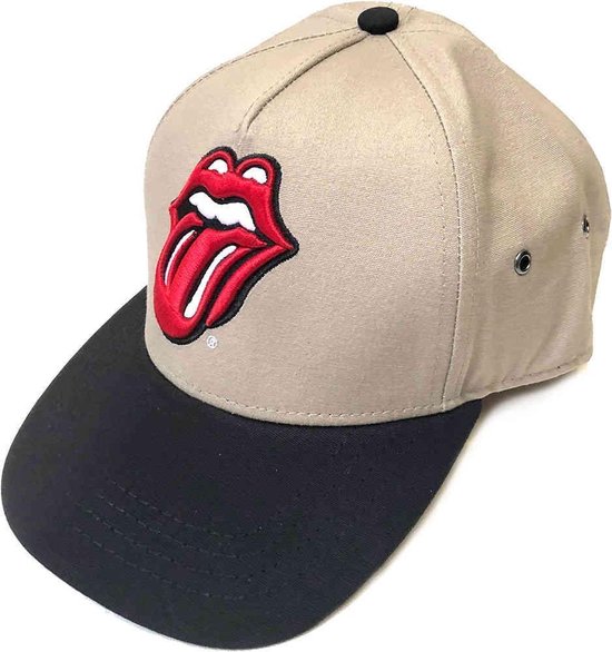 The Rolling Stones - Classic Tongue Snapback Pet - Creme/Zwart