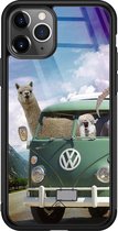 iPhone 11 Pro Max hoesje glass - Lama adventure | Apple iPhone 11 Pro Max  case | Hardcase backcover zwart