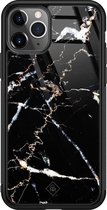 iPhone 11 Pro Max hoesje glass - Marmer zwart | Apple iPhone 11 Pro Max  case | Hardcase backcover zwart