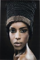Kare wandfoto Glass Royal Headdress Face 150x100
