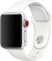 Sport band - zacht wit - Geschikt voor Apple Watch  - 42mm en 44mm - ML - iwatch - Horlogeband Armband Polsband