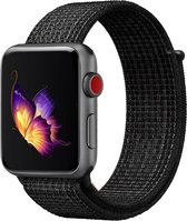 Nylon sport loop band - reflector zwart - Geschikt voor Apple Watch