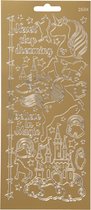 Stickers, unicorn, 10x23 cm, goud, 1 vel