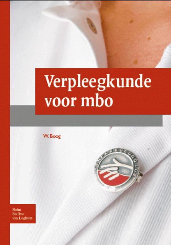 Boekomslag met de tekst "Verpleegkunde voor mbo" en een speldje met twee handen.