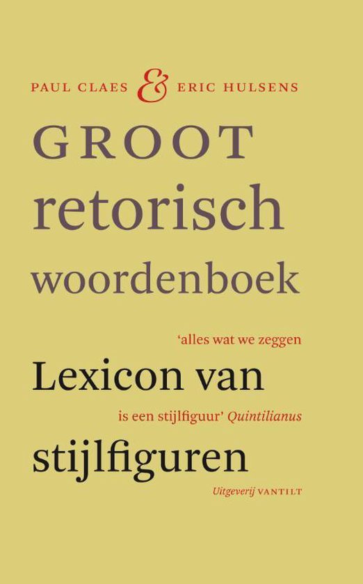 Boek cover Groot retorisch woordenboek van Paul Claes (Hardcover)