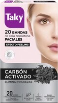 Taky Carbon Activado Bandas Cera Faciales Depilatorias 20 U