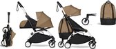 Babyzen YOYO² buggy COMPLEET vanaf de geboorte en inclusief YOYO Bag -  toffee met frame wit