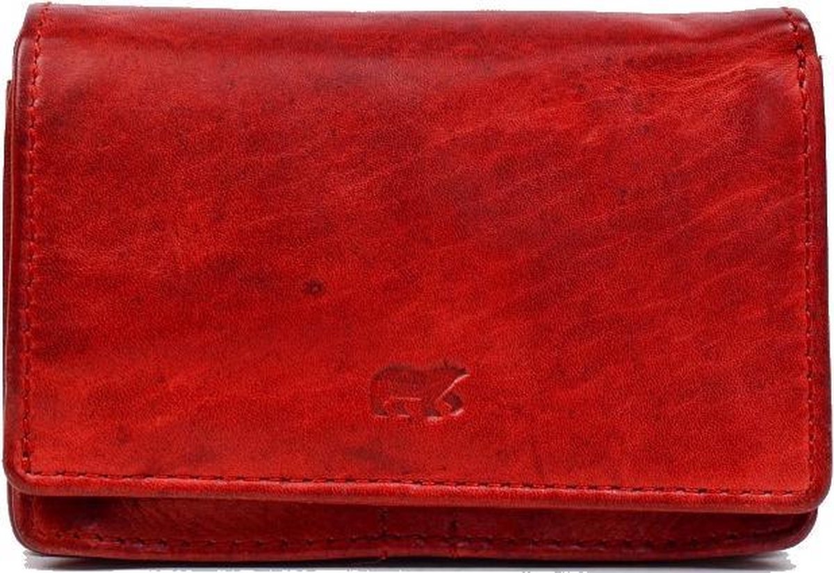 Bear Design Nina Leren Overslagportemonnee - Rood