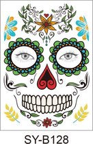 Halloween Muziekfeest Face Neptattoos-Carnaval-Plak Tattoos-tattoo stickers-1 Vel-B128