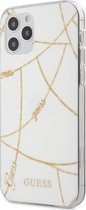 iPhone 12 Pro Max Backcase hoesje - Guess - Effen Wit - TPU (Zacht)