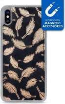 Apple iPhone XS Max Hoesje - My Style - Magneta Serie - TPU Backcover - Golden Feathers - Hoesje Geschikt Voor Apple iPhone XS Max