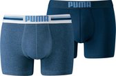 Puma - Placed Logo Boxer - Blauw - Heren - maat  L