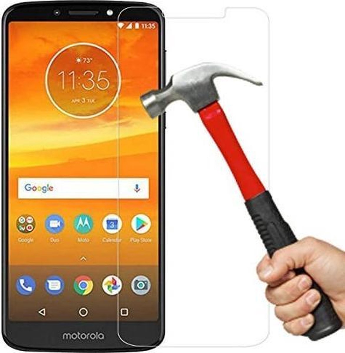 Screenprotector Glas - Tempered Glass Screen Protector Geschikt voor: Motorola Moto  G6 Play