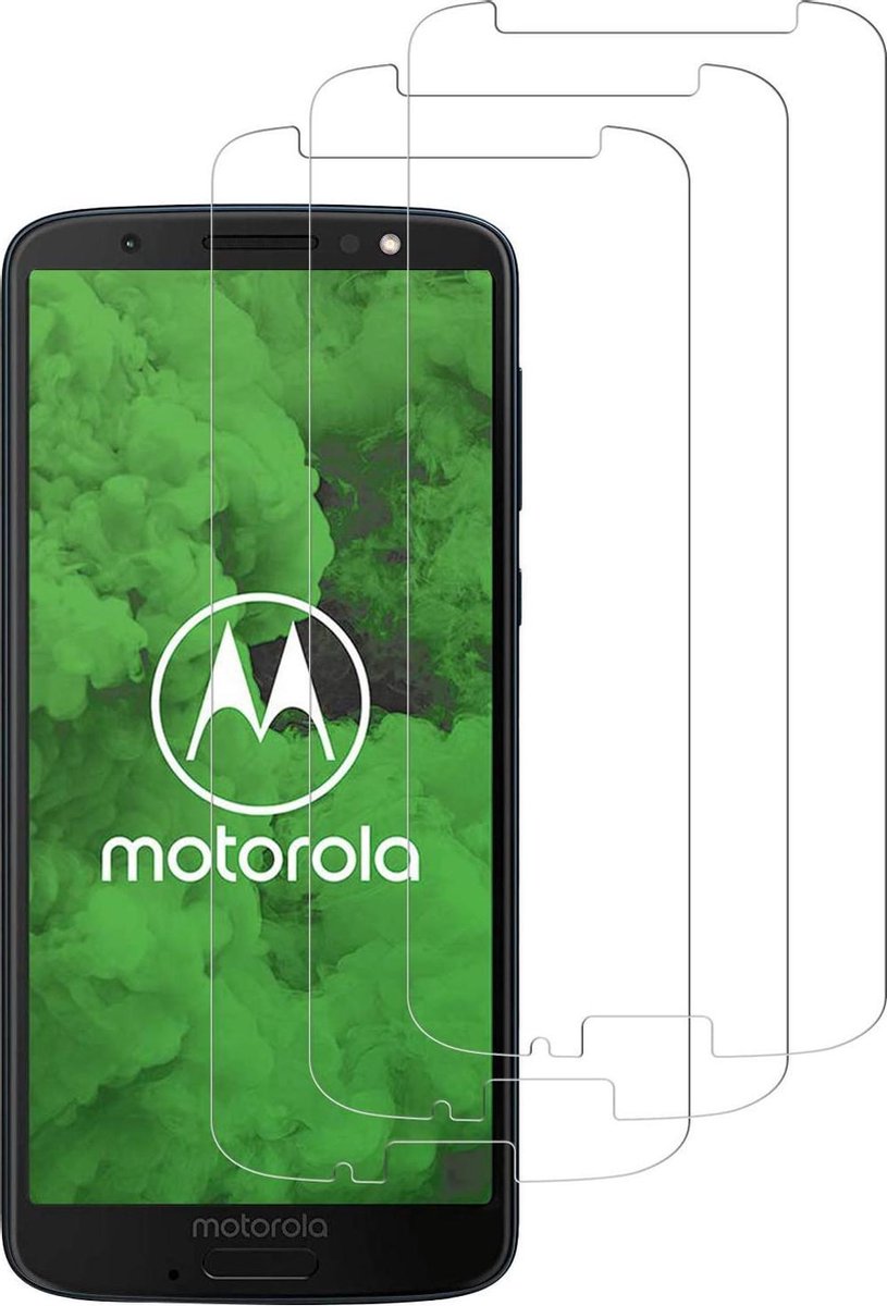 Screenprotector Glas - Tempered Glass Screen Protector Geschikt voor: Motorola Moto G6 - 3x