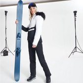 Dare2B Bejewel, versierd met Swarovski-kristallen - luxe, waterdichte, geïsoleerde ski-jas met capuchon met rand van imitatiebont voor dames, ademende Outdoorjas, wit