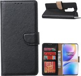 OnePlus 8 Pro Hoesje Bookcase - OnePlus 8 Pro Wallet Case - OnePlus 8 Pro Book Case - OnePlus 8 Pro Portemonee Cover Zwart