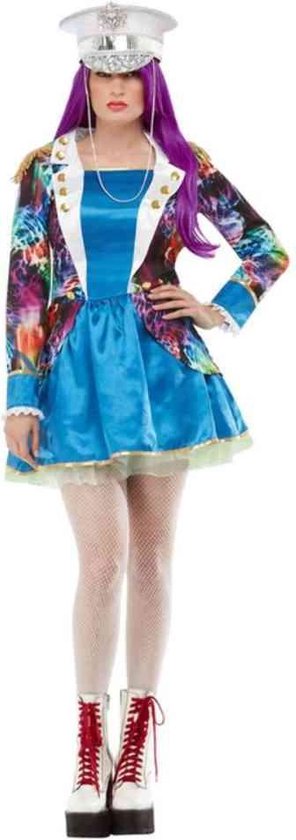 Smiffy's - Feesten & Gelegenheden Kostuum - Coachella Festival Kleursensatie - Vrouw - Blauw, Multicolor - Extra Small - Carnavalskleding - Verkleedkleding
