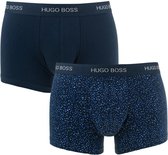 Hugo Boss - 2-pack trunks giftbox print blauw - XL