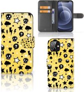 Wallet Book Case met Pasjeshouder iPhone 12 | 12 Pro (6.1") Hoesje Punk Yellow