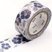 MT washi tape fab pearl Hibiscus navy blue