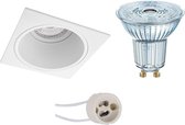 LED Spot Set - OSRAM Parathom PAR16 927 36D - Pragmi Minko Pro - GU10 Fitting - Dimbaar - Inbouw Vierkant - Mat Wit - 5.5W - Warm Wit 2700K - Verdiept - 90mm - BES LED