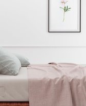 Luxe Linenlook Laken Roze | 160x290  | Fijn Geweven | Zacht En Ademend