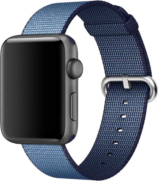 watchbands-shop.nl Nylon bandje - Apple Watch Series 1/2/3/4 (38\u002640mm) -  Blauw | bol.com