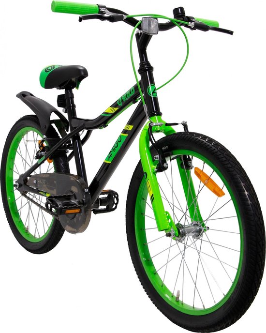 Actief globaal bewaker Amigo Wild - Mountainbike 20 inch - Voor jongens en meisjes - Zwart/Groen |  bol.com