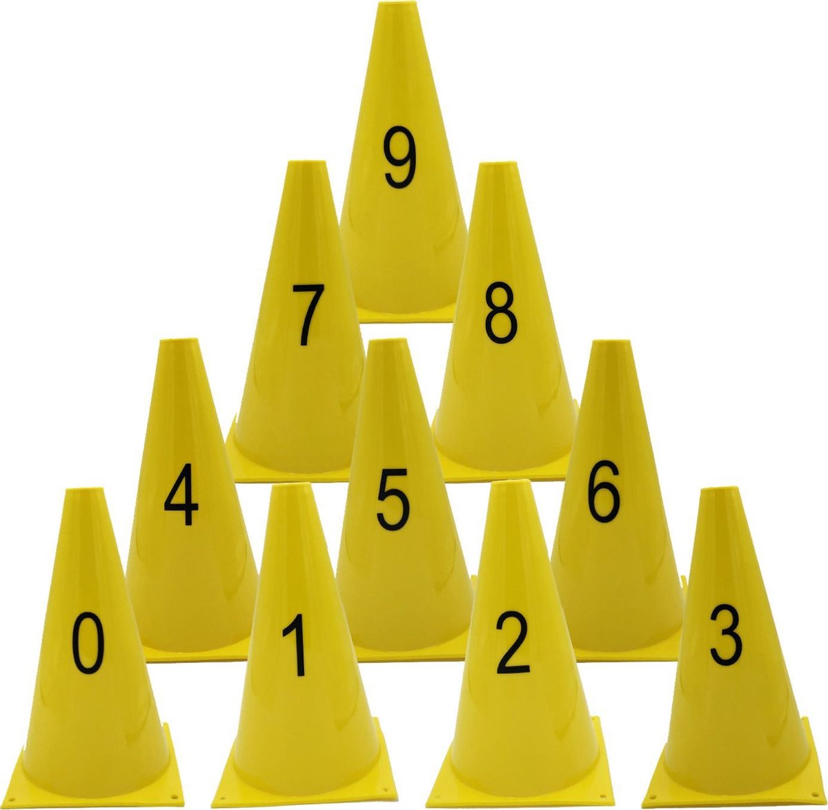 Pionnen 0-9 Genummerde set 10 stuks GEEL