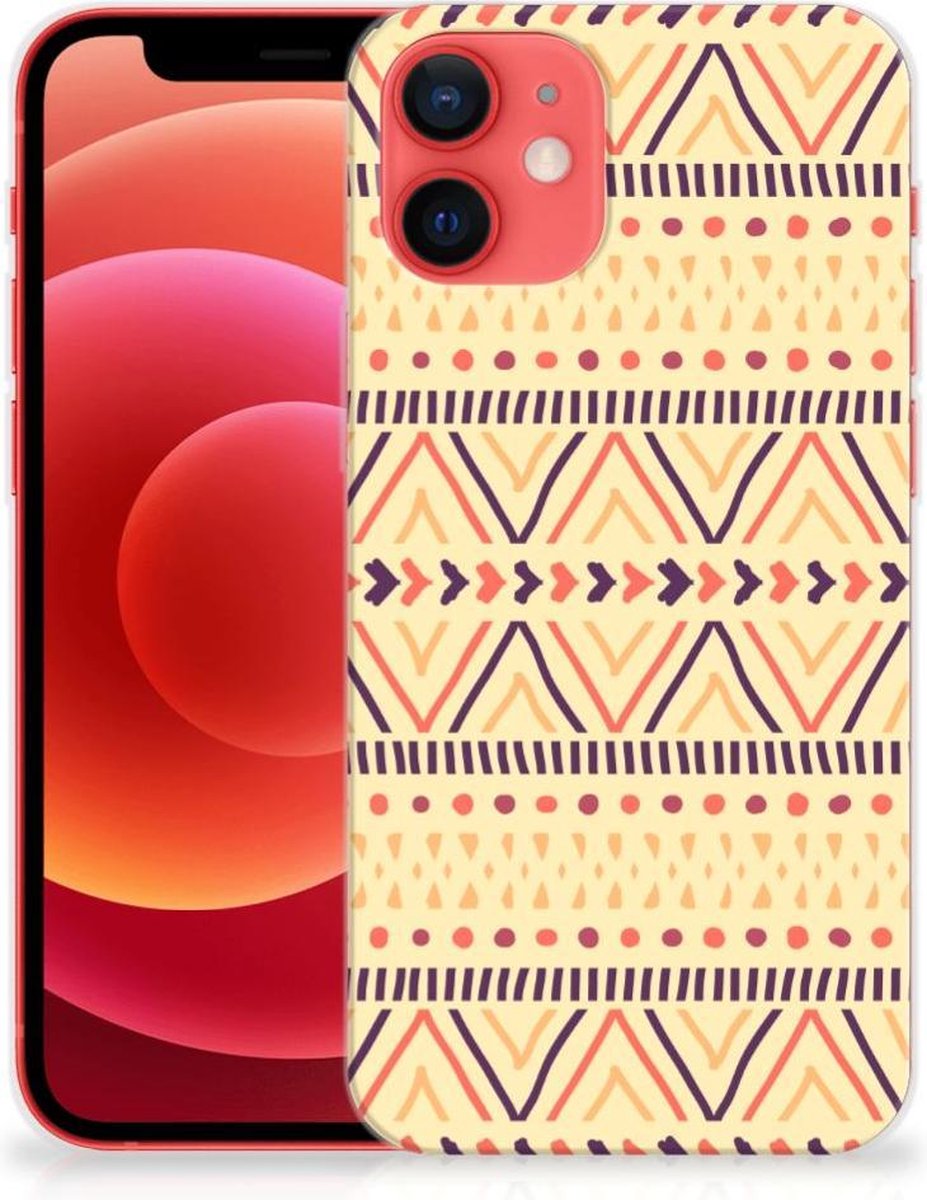 Back Cover voor iPhone 12 Mini TPU bumper Aztec Yellow