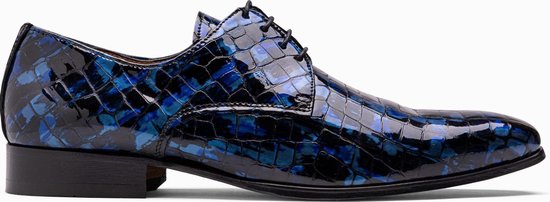 Paulo Bellini Dress Shoe Carbonia Croco Lack Blue