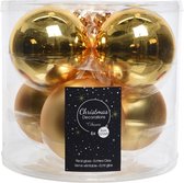 Glazen kerstballen - licht goud