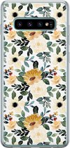 Leuke Telefoonhoesjes - Hoesje geschikt voor Samsung Galaxy S10 - Lovely flowers - Soft case - TPU - Bloemen - Geel