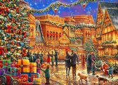 Dielay - Diamond Painting Pakket - Serie Kerstmis - Dorpsplein met Kerstboom - 50x40 cm - Complete Set - Volledige Bedekking - Ronde Steentjes