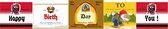 Mix Bieretiketten ‘Happy Birth Day To You’ (5 stuks) | Stickers