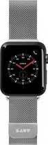 LAUT - Bandje voor Apple Watch SE 44mm - Medium Metaal Steel Loop Zilver