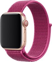 Shop4 - Bandje voor Apple Watch SE 44mm - Nylon Donker Roze