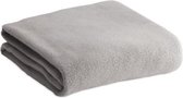 Pakket van 10x stuks fleece dekens/plaids grijs 120 x 150 cm