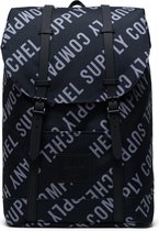 Herschel Retreat - Roll Call Black/Sharkskin | Rugzak met Laptopvak - 19,5L Opbergruimte - Tijdloos en Praktisch Design -  Herschel Print