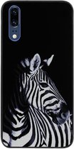 ADEL Siliconen Back Cover Softcase Hoesje Geschikt voor Huawei P20 - Zebra